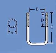 Tie Down 86220 U-Bolt - 9- 9 /16"