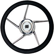 Uflex V01 13.8" Polyurethane 5 Spoke Stainless Steel Steering Wheel