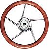 Uflex V05 13.8" Mahogany 5 Spoke Stainless Steel Steering Wheel