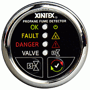 Xintex Propane Fume Detector W/Automatic SHUT-OFF & Plastic Sensor - No Solenoid Valve - Chrome Bezel Display