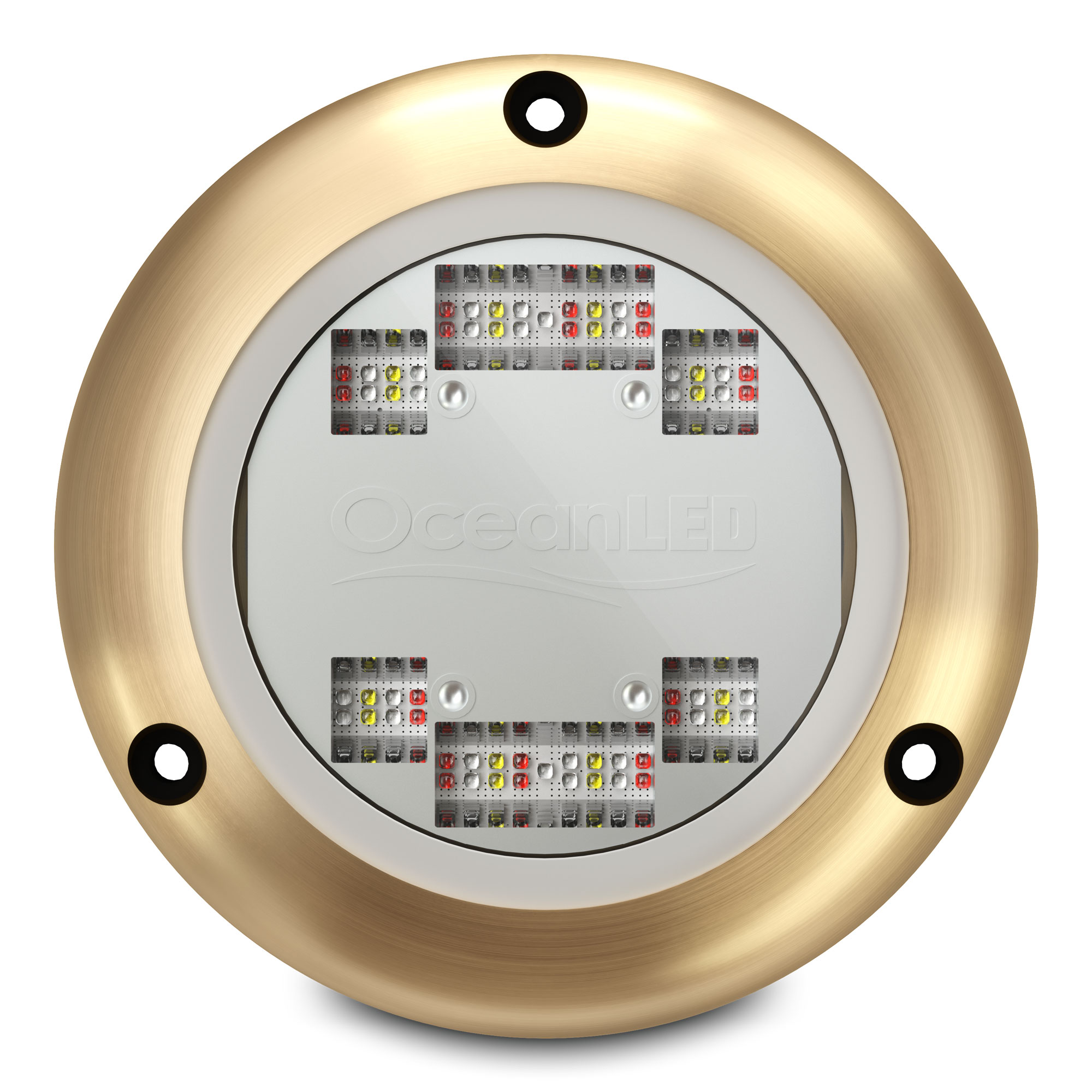 Pactrade Marine Pontoon 24 RGBW LED Underwater Light – 316 Stainless Steel Trim Ring (4 3/4
