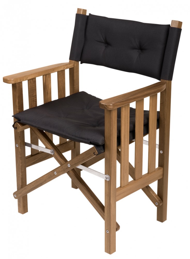 WhiteCap 61051 Teak Director's Chair II with Black Seat Cushion
